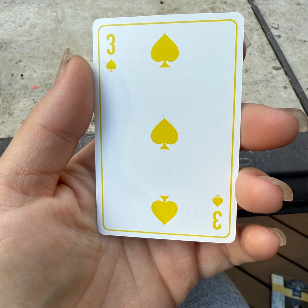 Dior Yellow three of Spades Playing Card